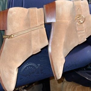 tan michael kors heeled ankle boots